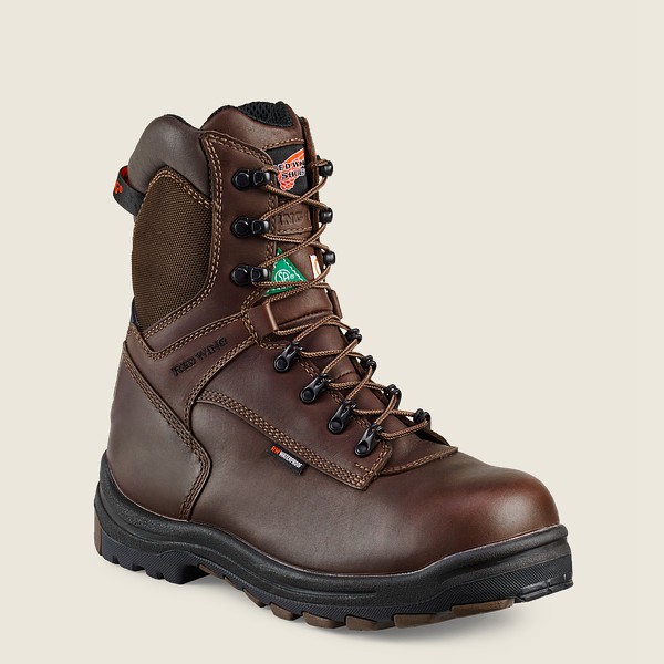 Mens Red Wing King Toe® - 8-inch Insulated Waterproof Csa Toe - Safety Boots Black/Brown - WDY516209